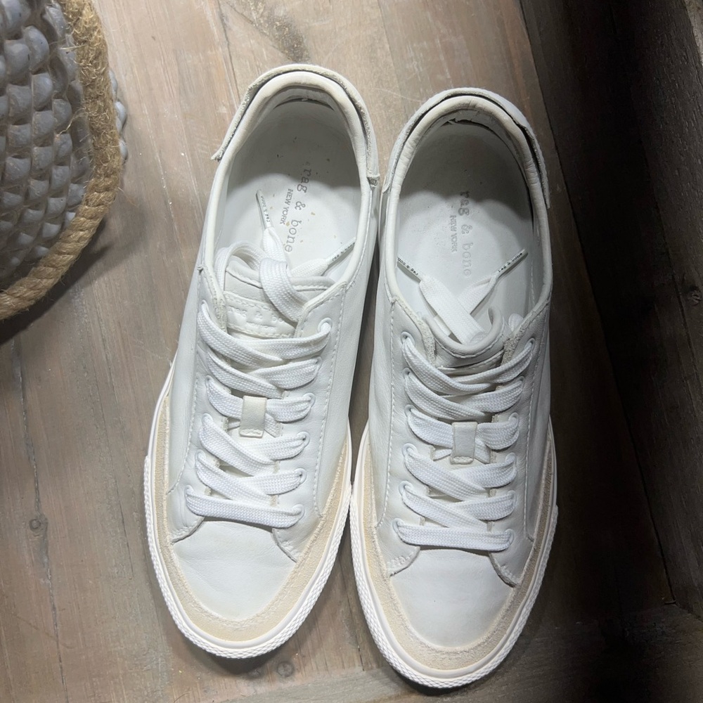 Rag & Bone Army White Leather and Suede Sneakers, size 39
